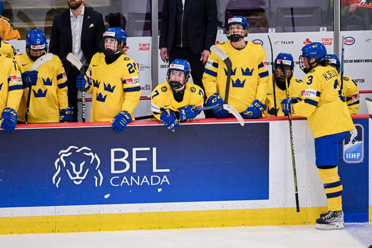 Lova Blom and Mira Jungåker of Sweden looks dejected