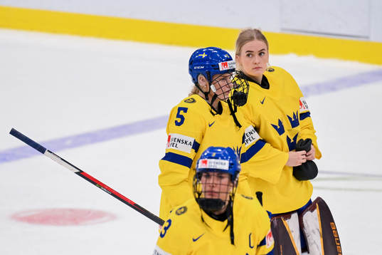 Annie Silén of Sweden looks dejected