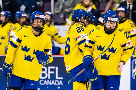 Sofie Lundin and Lina Ljungblom of Sweden  looks dejected