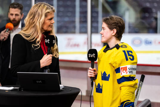 Marie Lehmann of Swedish broadcaster SVT and Lisa Johansson