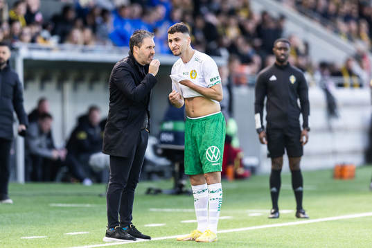 Hammarbys tränare Marti Cifuentes och Abdelrahman Saidi