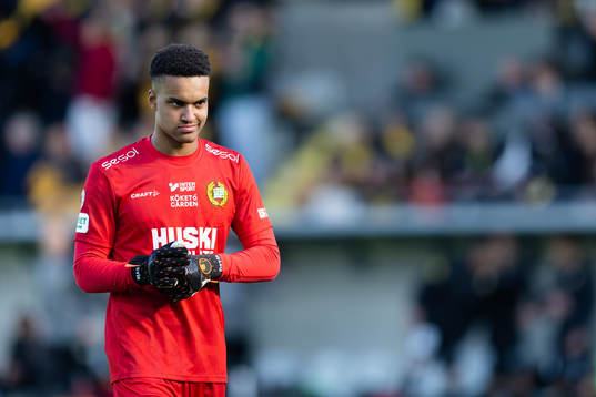 Hammarbys målvakt Oliver Dovin deppar