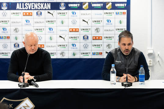 Häckens tränare Per-Mathias Høgmo och Hammarbys tränare
