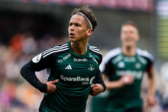 Adrian Pereira of Rosenborg celebrates