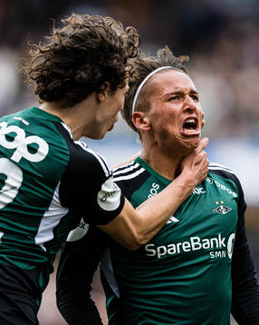 Adrian Pereira of Rosenborg celebrates