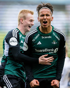 Adrian Pereira of Rosenborg celebrates