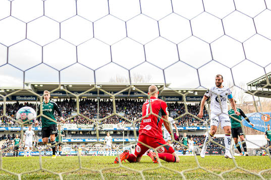 Zlatko Tripic of Viking scores a disallowed goal