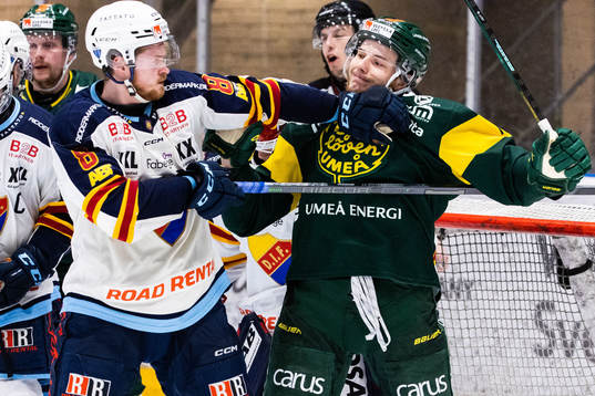 Djurgårdens Linus Arnesson och Björklövens Scott Pooley