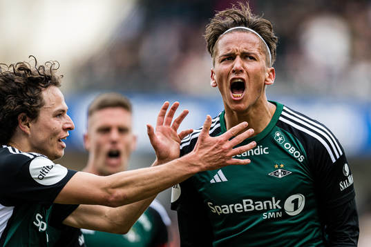 Adrian Pereira of Rosenborg celebrates