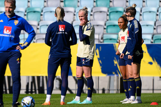 during a training session with the Swedish women's national