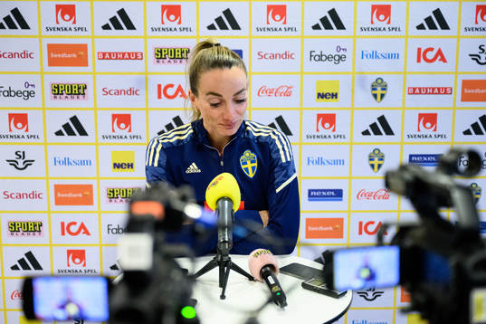 Kosovare Asllani is being interviewed