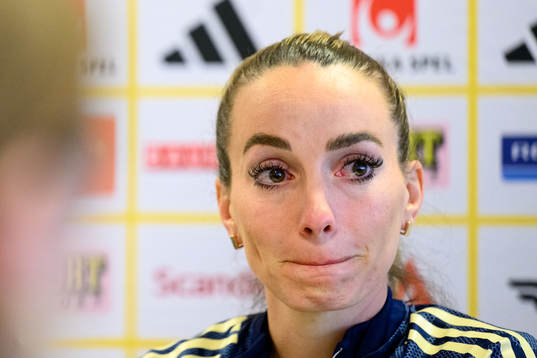Kosovare Asllani is being interviewed