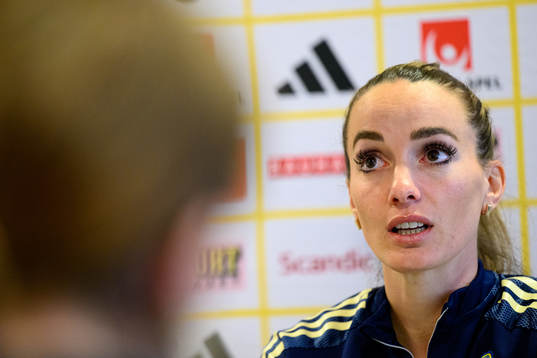 Kosovare Asllani is being interviewed