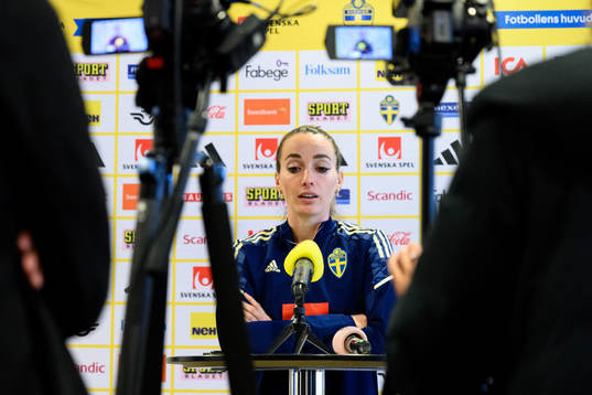 Kosovare Asllani is being interviewed