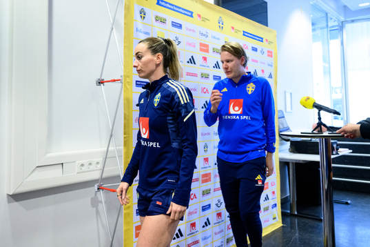 Kosovare Asllani is being interviewed