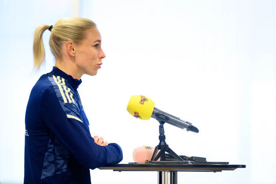 Jonna Andersson is being interviewed