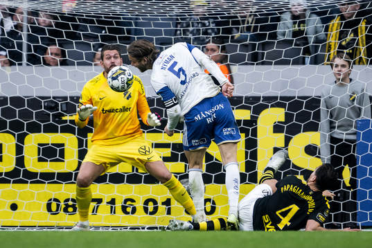 IFK Norrköpings Christoffer Nyman mot AIKs målvakt