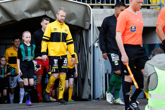 Elfsborgs Johan Larsson före fotbollsmatchen i Allsvenskan