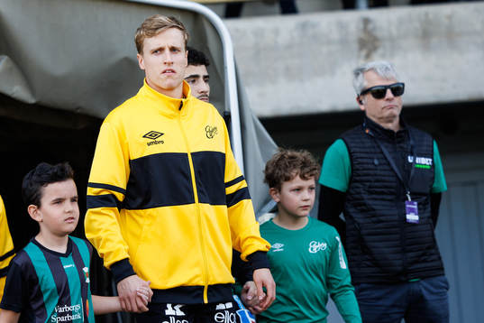 Elfsborgs Jeppe Møldrup Okkels före fotbollsmatchen i