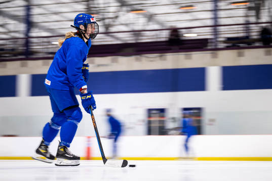 Linnéa Andersson of Sweden at a practice session the 2023