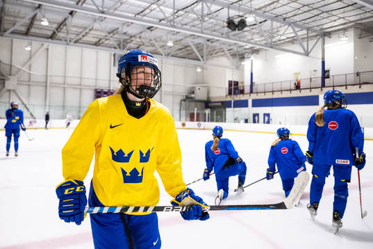 Hilda Svensson of Sweden at a practice session the 2023