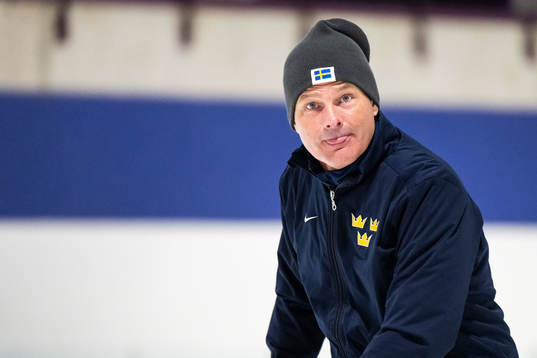 Assistant coach Andreas Spångberg of Sweden at a practice