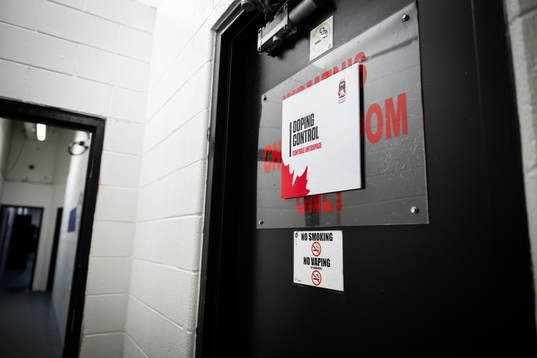 Doping control room of Sweden at the 2023 IIHF Women's