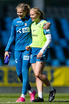 Ada Hegerberg and Julie Blakstad of Norway