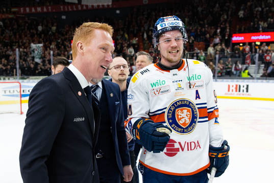 Växjös tränare Jörgen Jönsson och Joel Persson