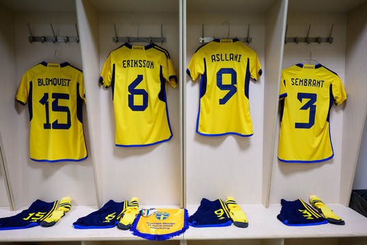 The jerseys of Rebecka Blomqvist, Magdalena Eriksson,