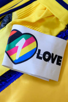 The One Love captains armband ahead the international