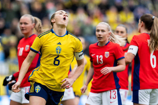 Magdalena Eriksson of Sweden looks dejected