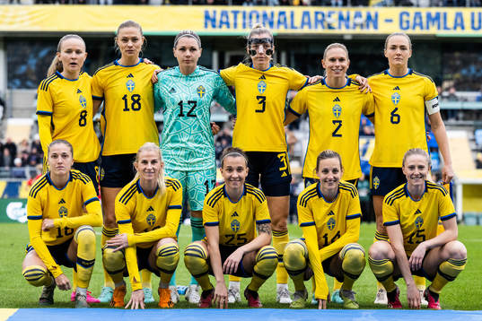 Matilda Vinberg, Fridolina Rolfö, goalkeeper Jennifer