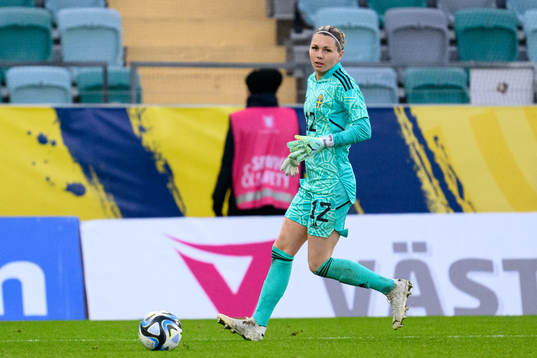 Goalkeeper Jennifer Falk of Sweden