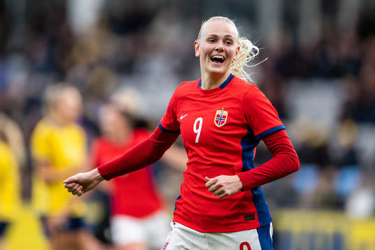 Karina Sævik of Norway celebrates