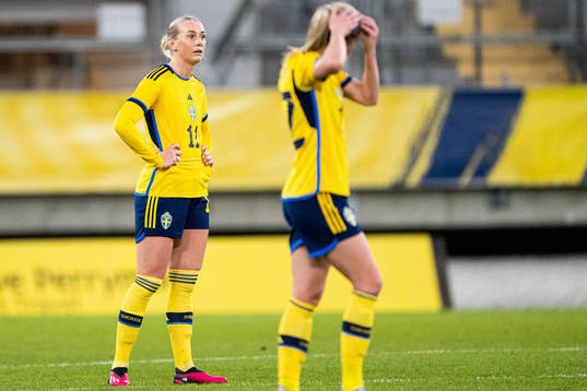 Stina Blackstenius of Sweden looks dejected