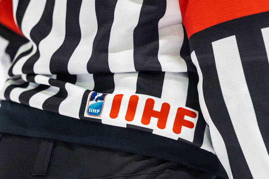 A referee shirt with the IIHF logo