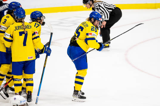 Lina Ljungblom of Sweden celebrates