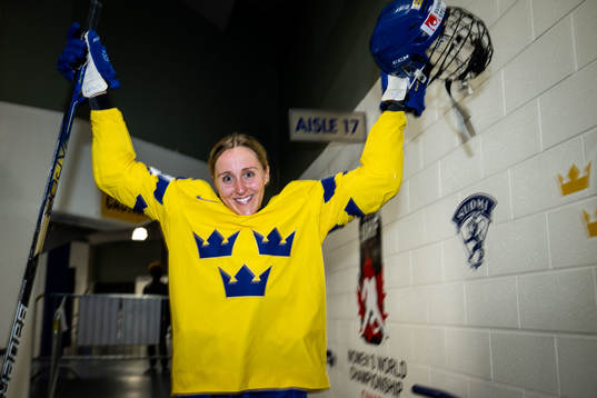 Hanna Olsson of Sweden celebrates
