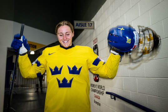 Hanna Olsson of Sweden celebrates