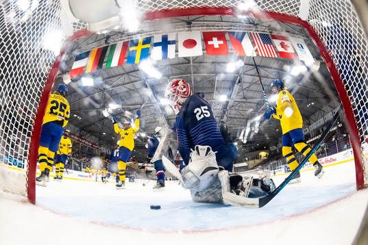 Goaltender Caroline Lambert of France as Lina Ljungblom of