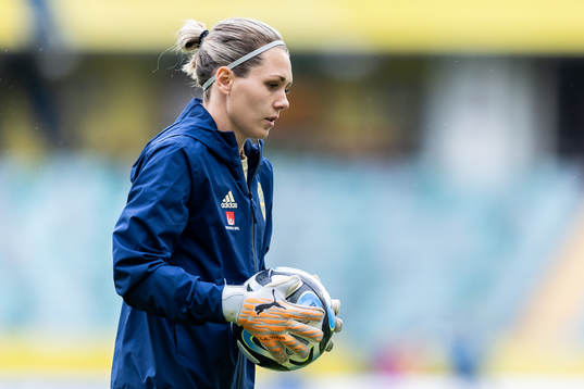 goalkeeper Jennifer Falk of Sweden