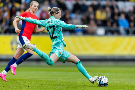 goalkeeper Jennifer Falk of Sweden