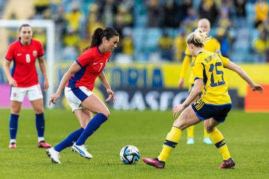 Ingrid Syrstad Engen of Norway and Rebecka Blomqvist of