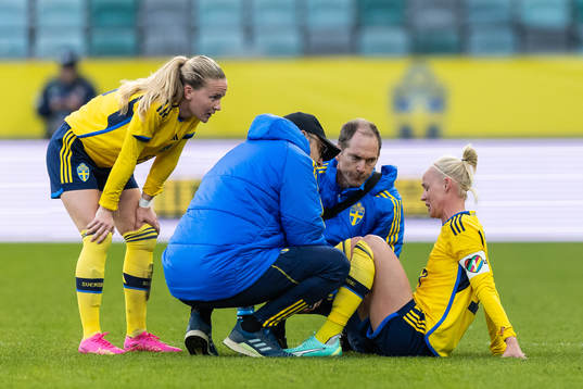 Caroline Seger of Sweden is injured