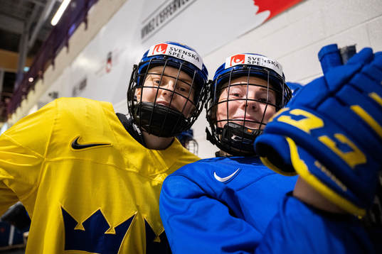 Annie Silén and Lova Blom of Sweden at a practice session