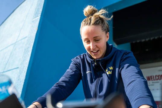 Hanna Olsson of Sweden at a practice session