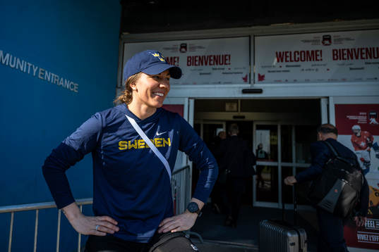 Anna Kjellbin of Sweden at a practice session