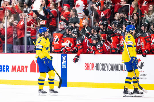 Anna Kjellbin and Annie Silén of Sweden looks dejected