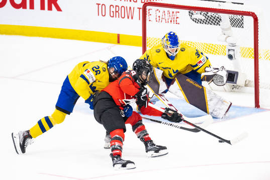 Felizia Wikner-Zienkiewicz and Goaltender Emma Söderberg